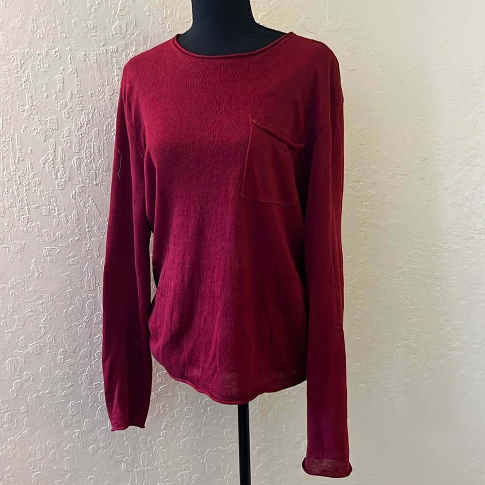 Club Monaco Burgundy Crew Neck Sweater